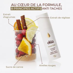 Le Sérum Eclat, un concentré anti-grise mine, illumine le teint et estompe les taches pigmentaires